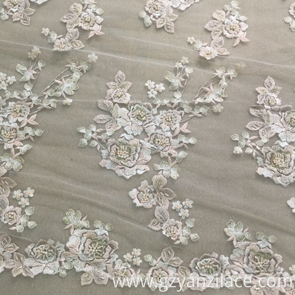 Bridal Lace with Beads Fabric